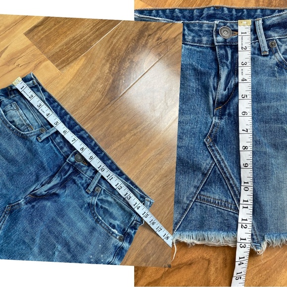 TRUE RELIGION Jean Mini Distressed Skirt Denim Y2K Streetwear Medium Wash USA 27 - Picture 9 of 9